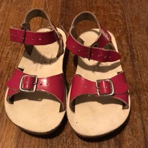 Hot pink sun san sandals